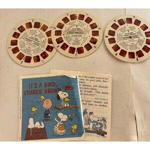 Vintage 1973 Viewmaster It’s a Bird Charlie Brown 3 reel Set GAF B-556